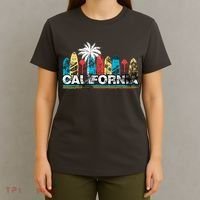 Los Angeles California Surfboard Theme T-Shirt thumb 4