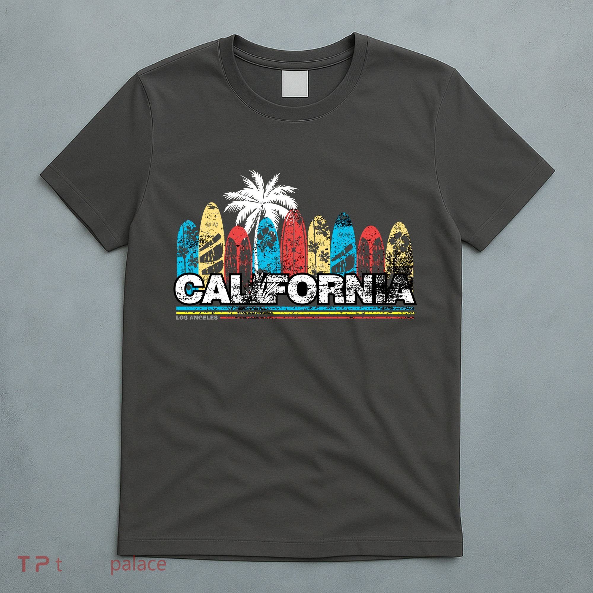 Los Angeles California Surfboard Theme T-Shirt