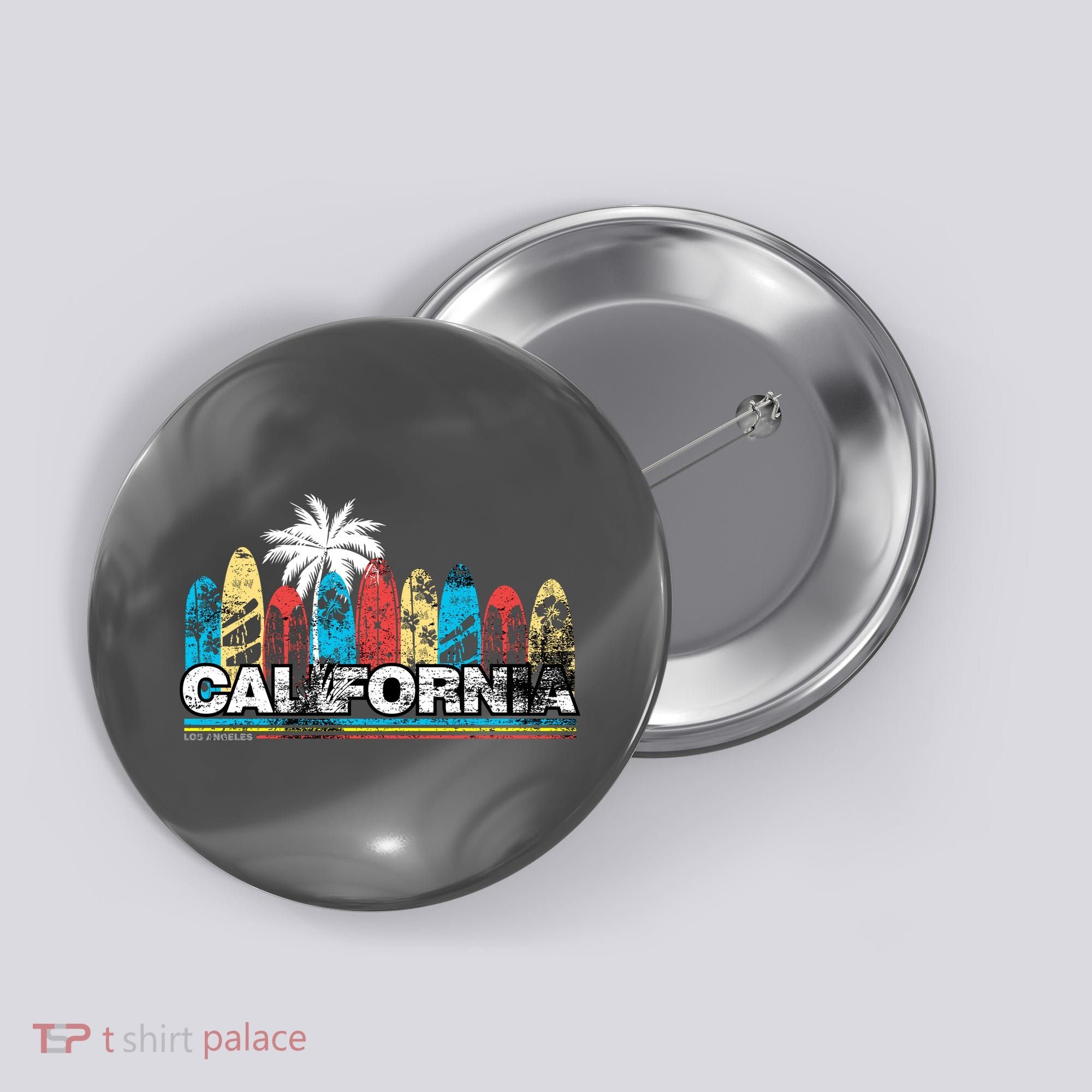 Los Angeles California Surfboard Theme Button