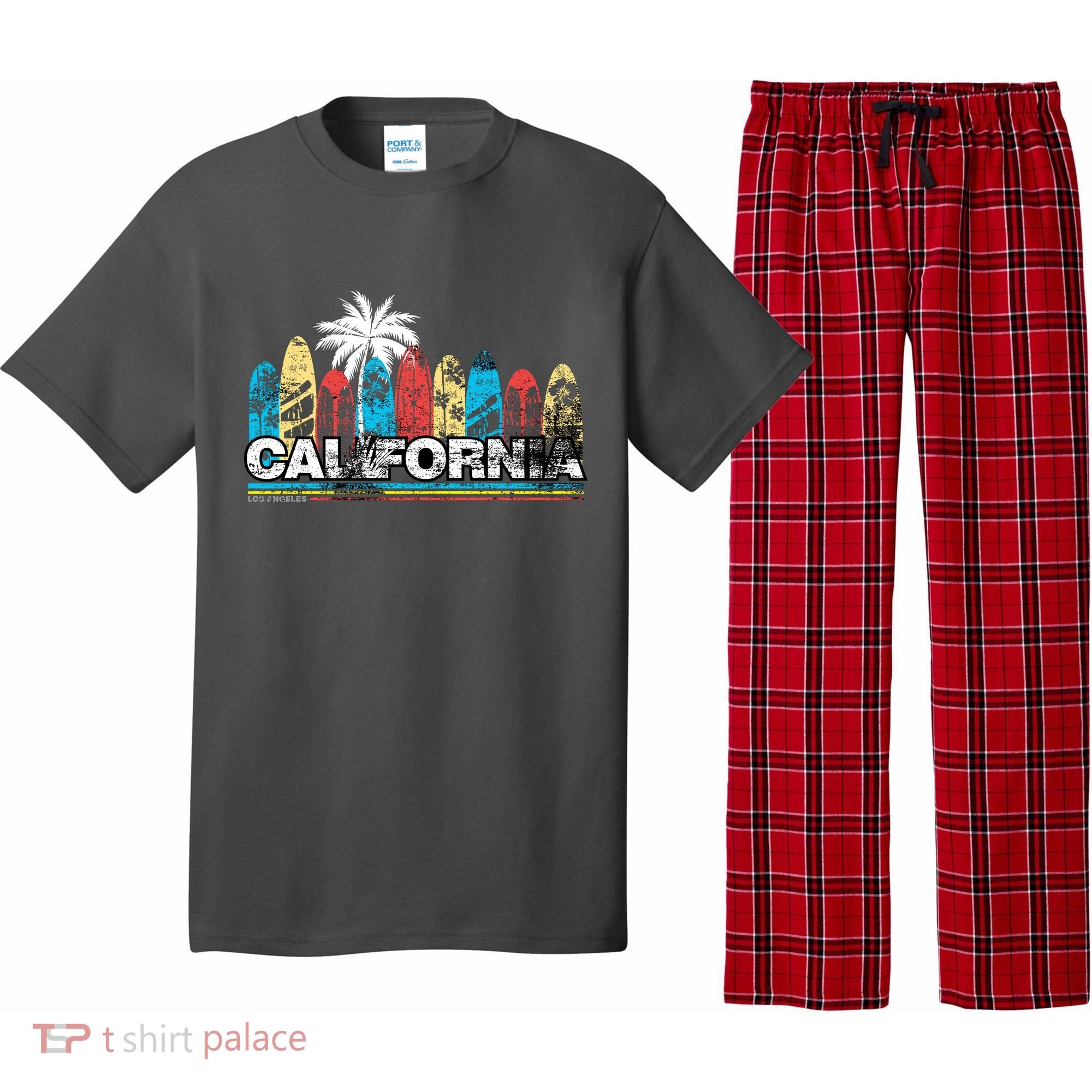 Los Angeles California Surfboard Theme Pajama Set