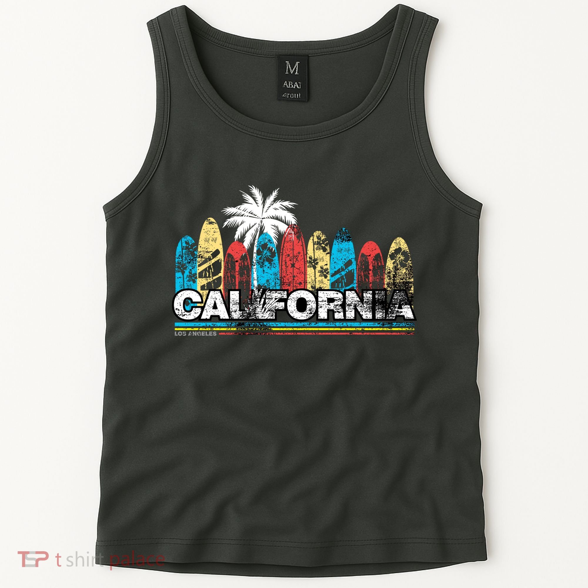 Los Angeles California Surfboard Theme Tank Top