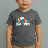Los Angeles California Surfboard Theme Toddler T-Shirt thumb 2