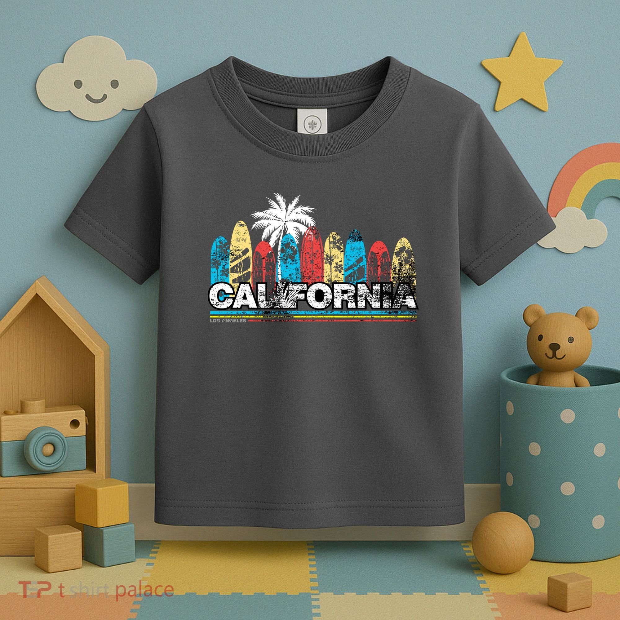 Los Angeles California Surfboard Theme Toddler T-Shirt