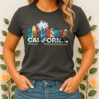 Los Angeles California Surfboard Theme Women's T-Shirt thumb 2