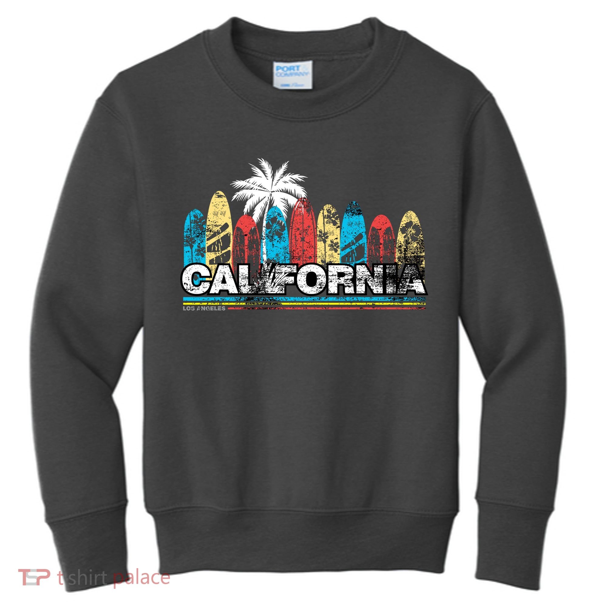 Los Angeles California Surfboard Theme Kids Sweatshirt