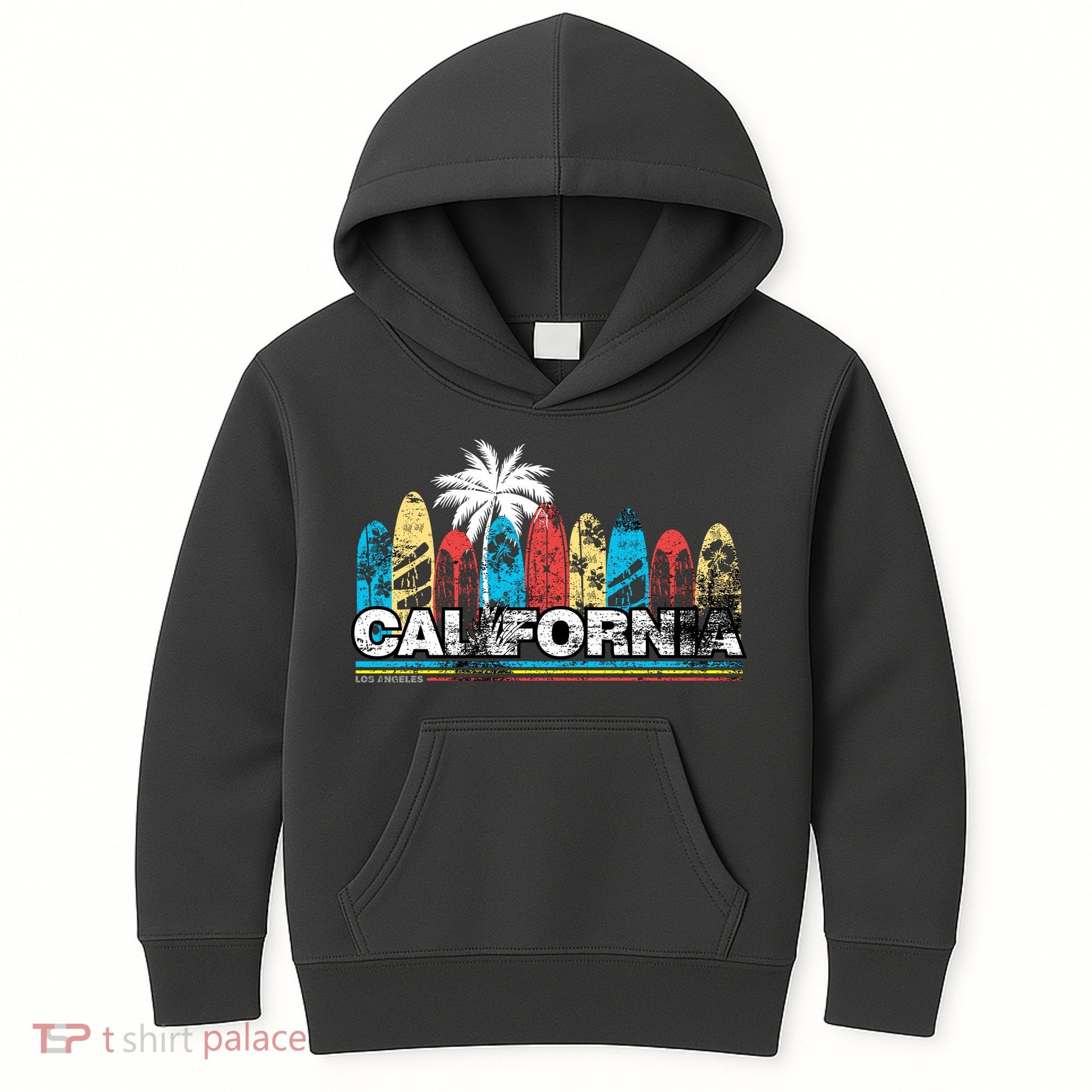 Los Angeles California Surfboard Theme Kids Hoodie