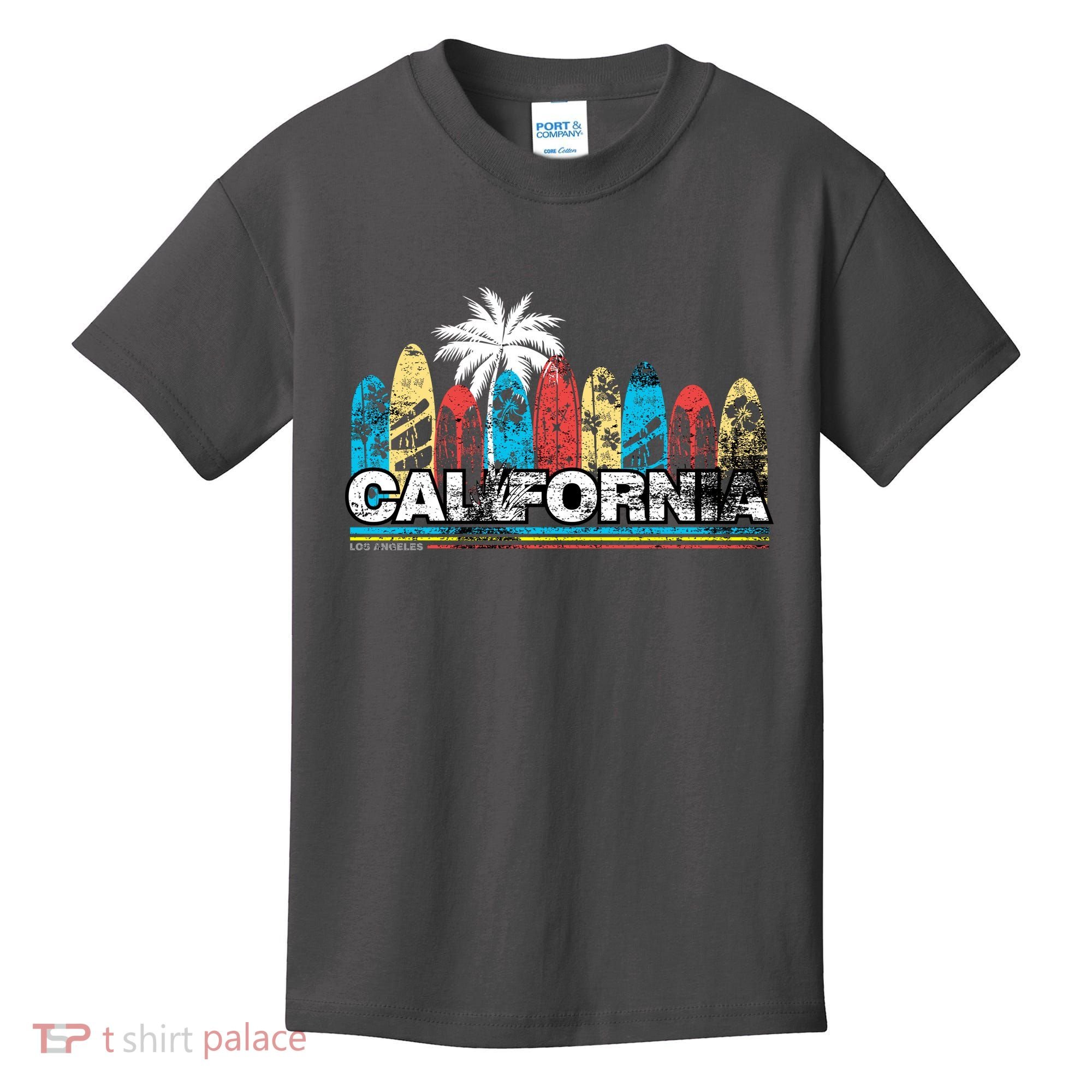 Los Angeles California Surfboard Theme Kids T-Shirt