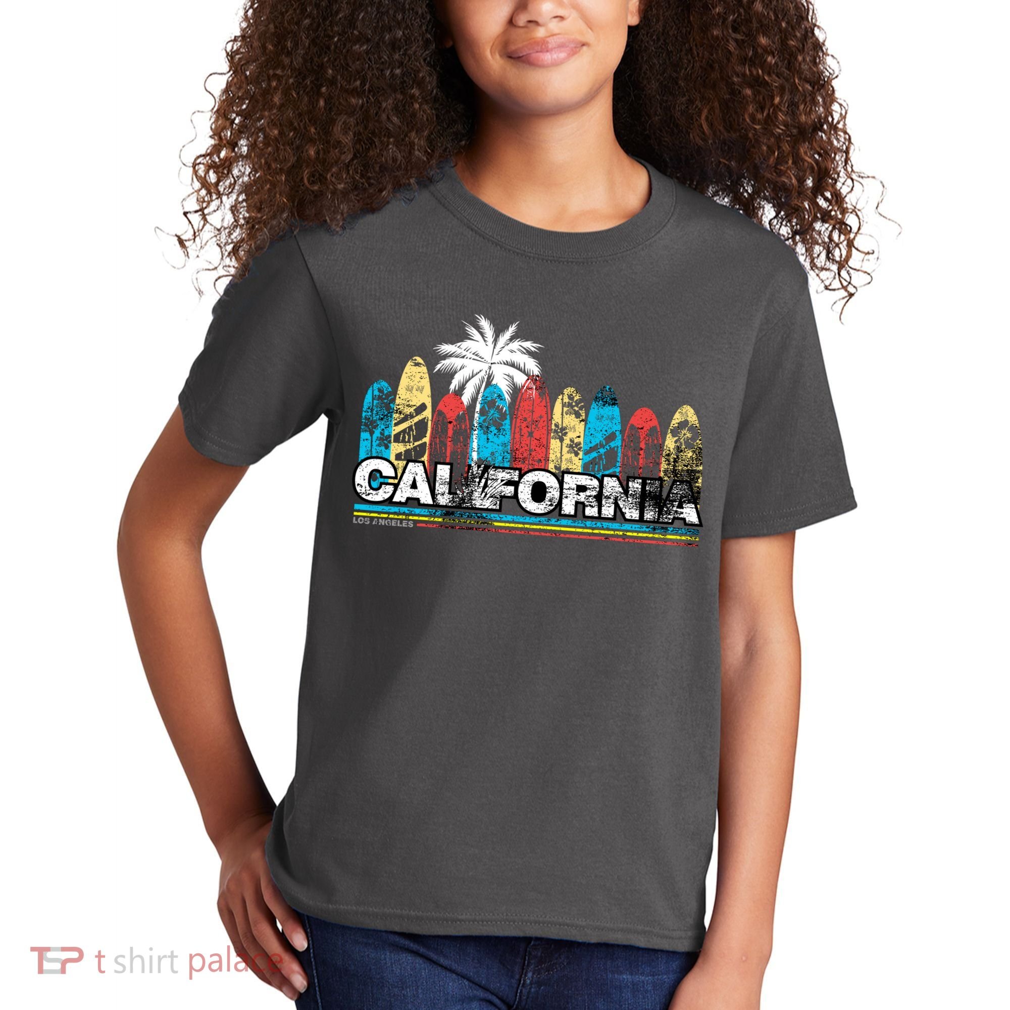 Los Angeles California Surfboard Theme Kids T-Shirt
