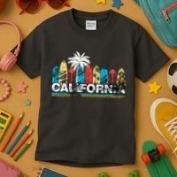 Los Angeles California Surfboard Theme Kids T-Shirt thumb 3