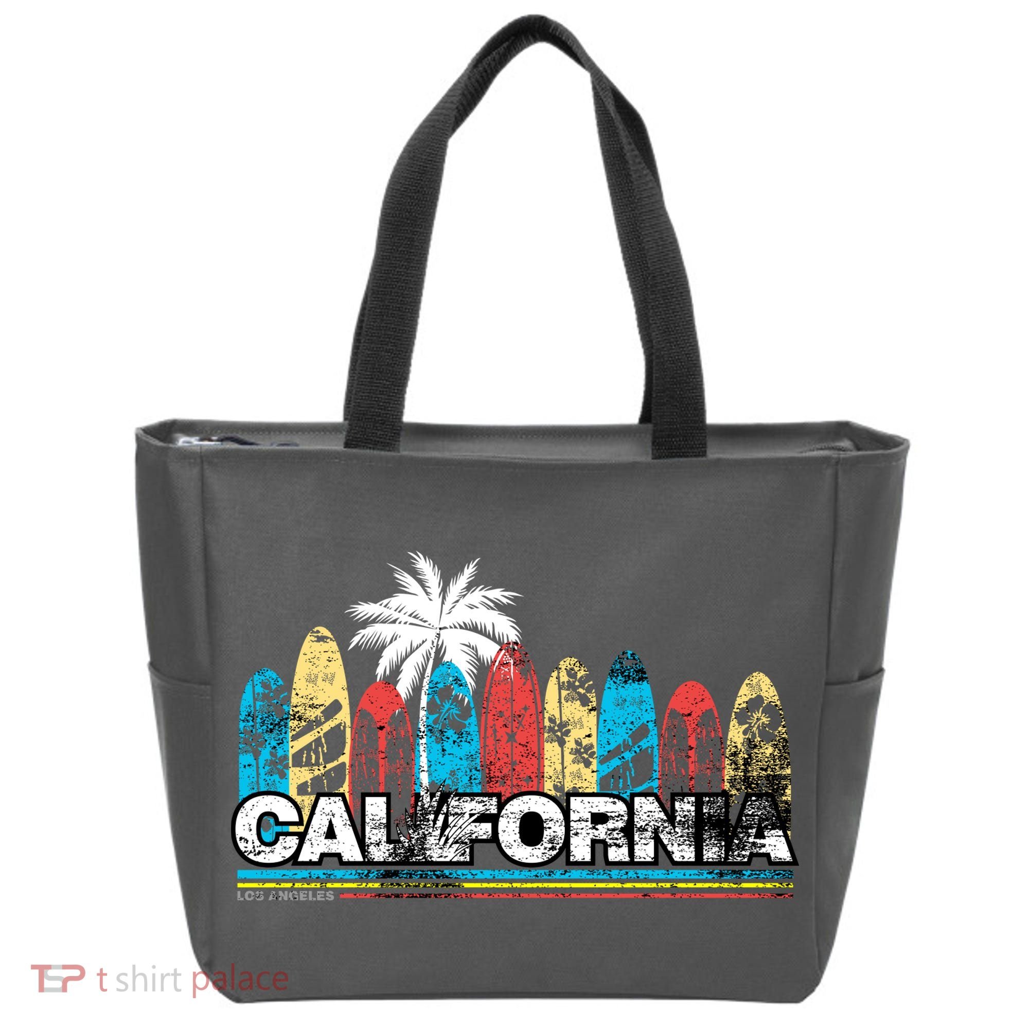 Los Angeles California Surfboard Theme Tote Bag