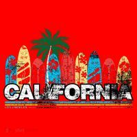 Los Angeles California Surfboard Theme Santa Hat thumb 1