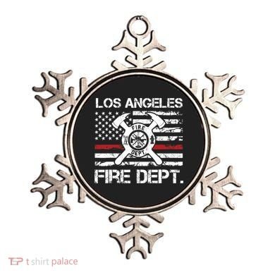 Los Angeles California Fire Department Thin Red Line Fireman Ornament