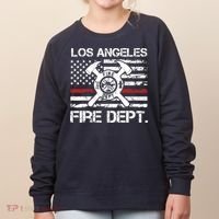 Los Angeles California Fire Department Thin Red Line Fireman Women's Sweatshirt thumb 0