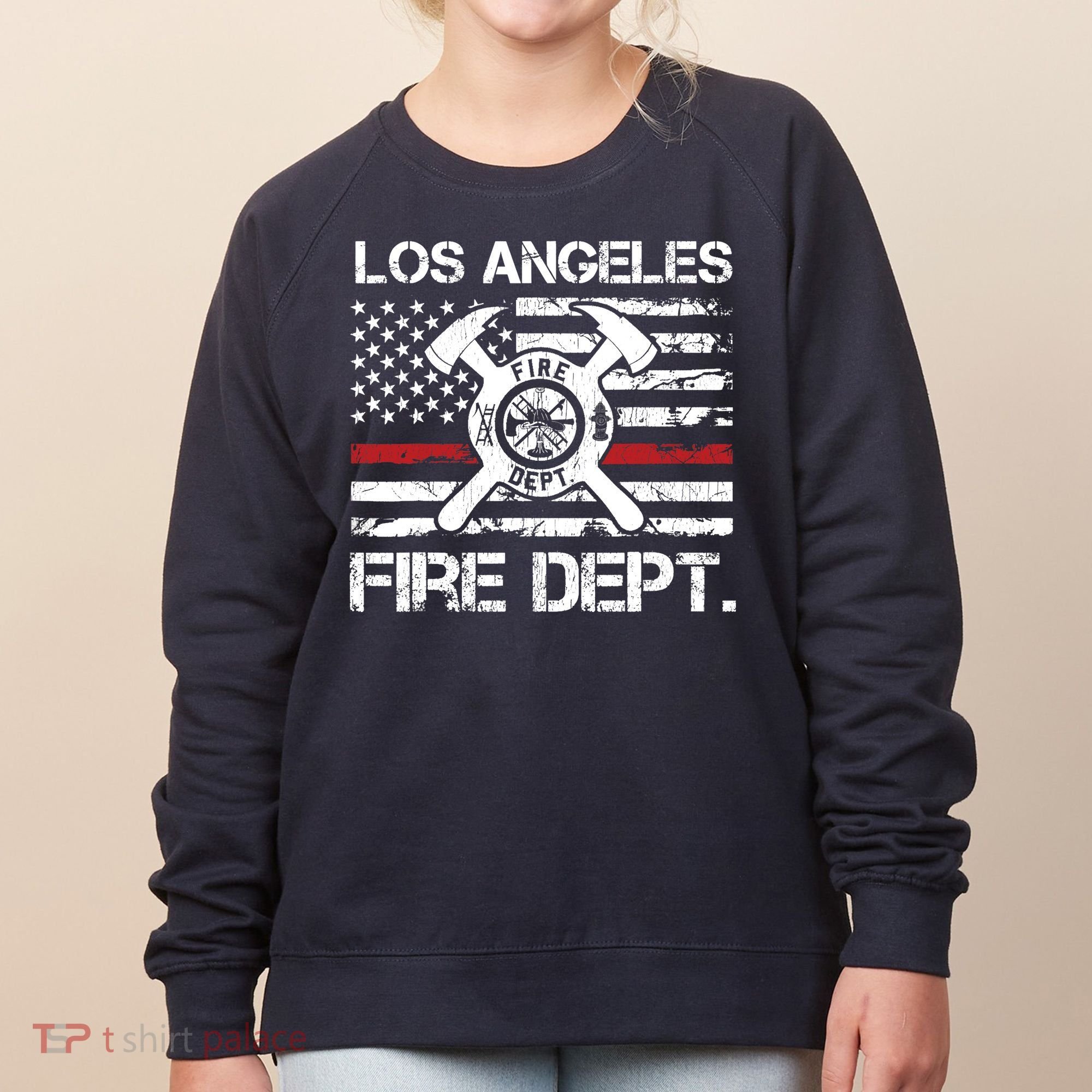 Los Angeles California Fire Department Thin Red Line Fireman Women's Sweatshirt