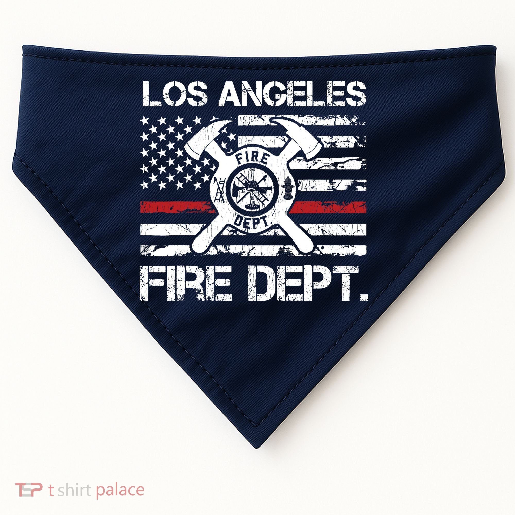 Los Angeles California Fire Department Thin Red Line Fireman USA-Made Doggie Bandana