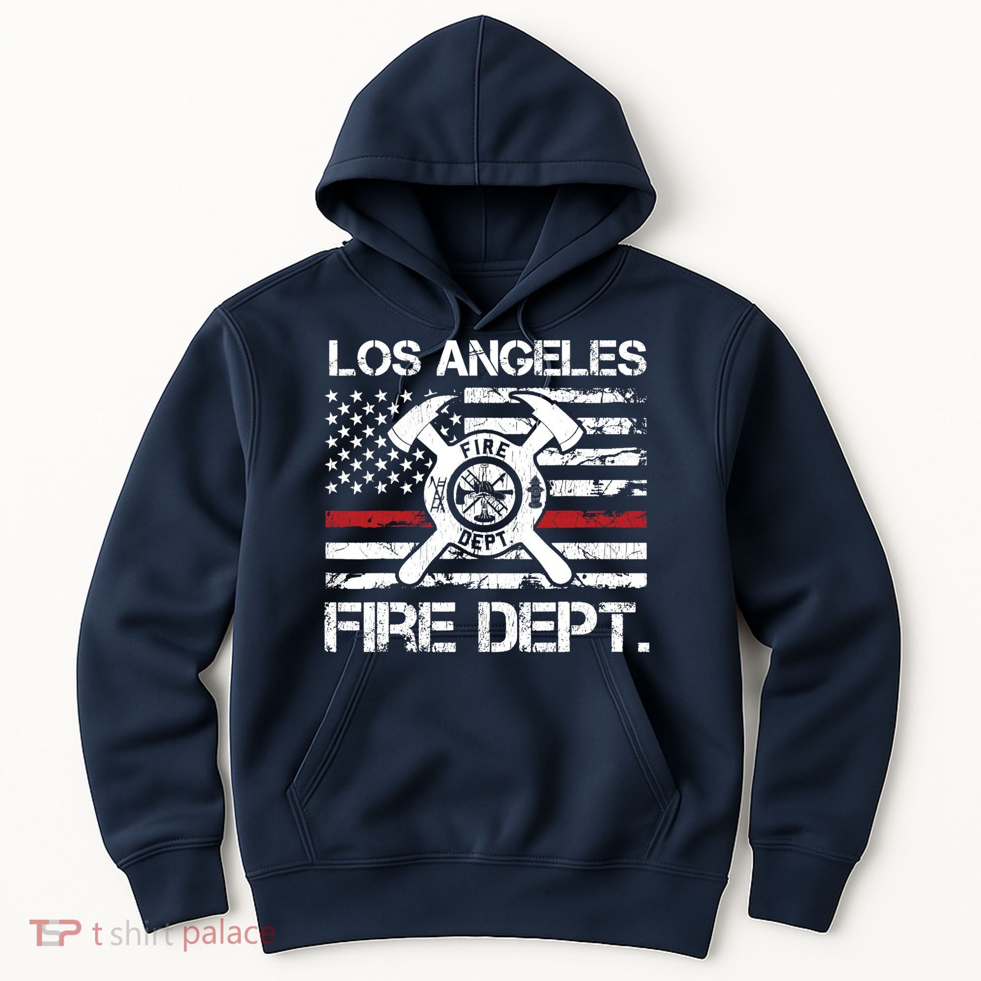 Los Angeles California Fire Department Thin Red Line Fireman Hoodie