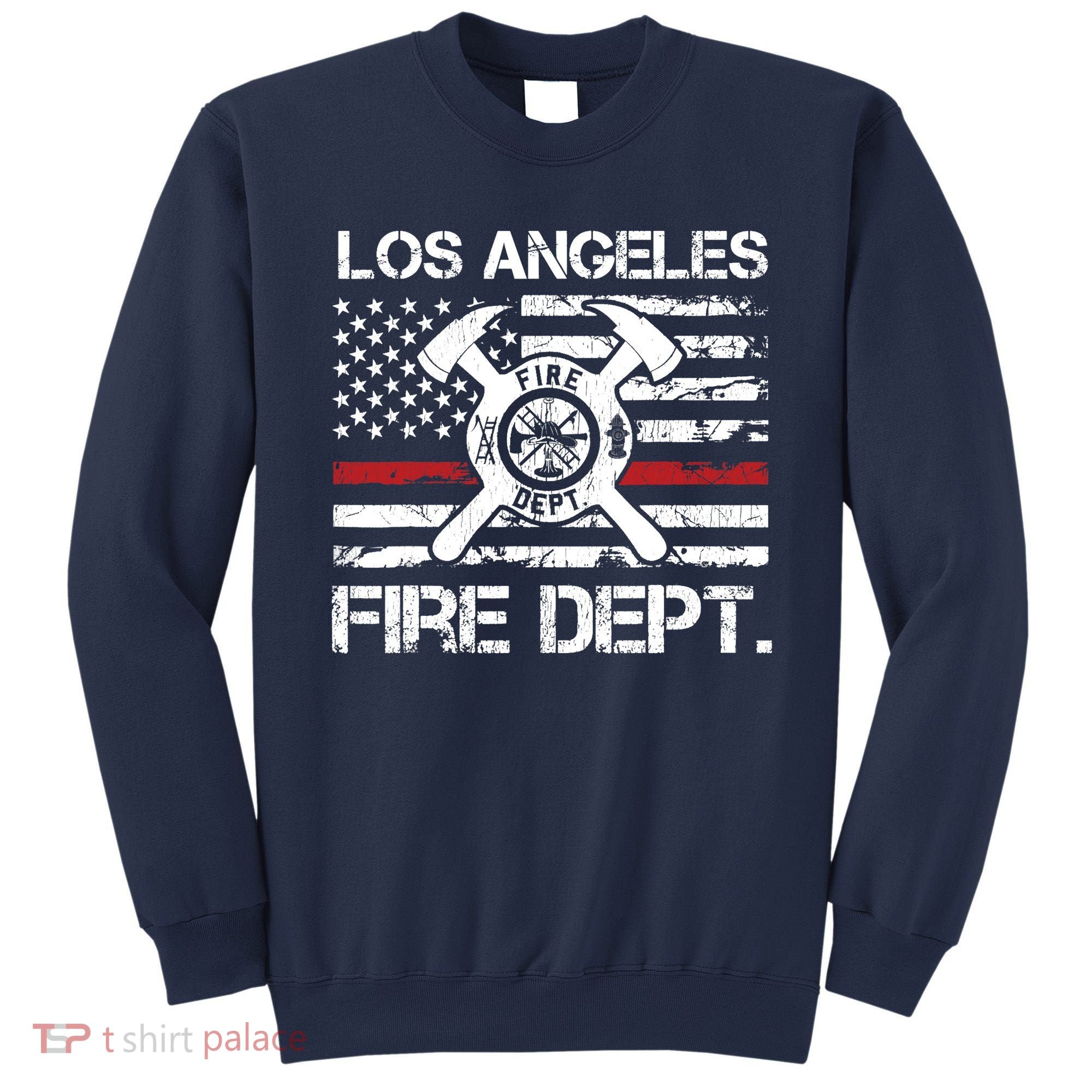 Los Angeles California Fire Department Thin Red Line Fireman Sweatshirt