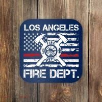 Los Angeles California Fire Department Thin Red Line Fireman Coaster thumb 0