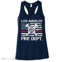 Los Angeles California Fire Department Thin Red Line Fireman Women's Tank Top thumb 0