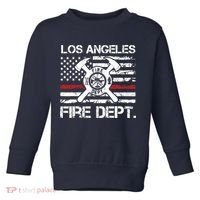 Los Angeles California Fire Department Thin Red Line Fireman Toddler Sweatshirt thumb 0