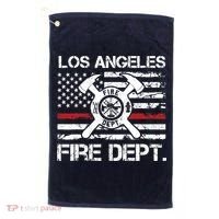 Los Angeles California Fire Department Thin Red Line Fireman Golf Towel thumb 0
