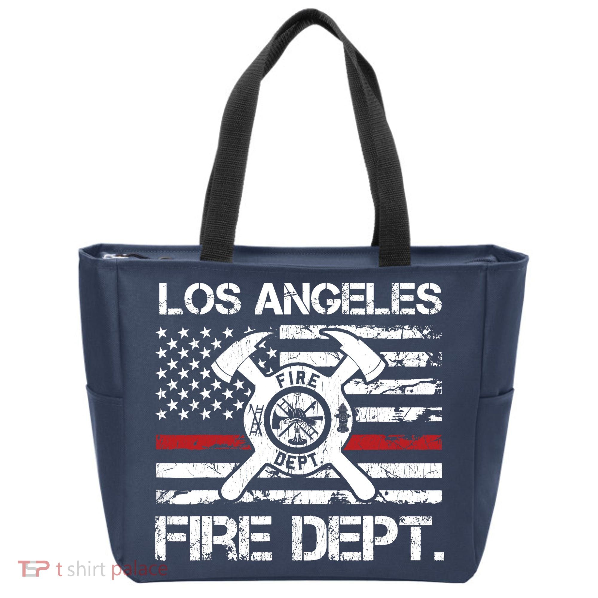 Los Angeles California Fire Department Thin Red Line Fireman Tote Bag