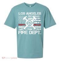 Los Angeles California Fire Department Thin Red Line Fireman Sueded Cloud Jersey T-Shirt thumb 0