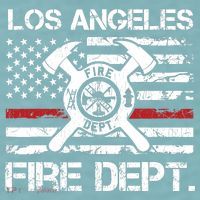 Los Angeles California Fire Department Thin Red Line Fireman Sueded Cloud Jersey T-Shirt thumb 2
