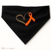 Leukemia Awareness Cancer Leopard Print Heart Orange Ribbon Meaningful Gift USA-Made Doggie Bandana thumb 0