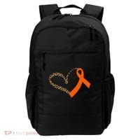 Leukemia Awareness Cancer Leopard Print Heart Orange Ribbon Meaningful Gift Backpack thumb 0