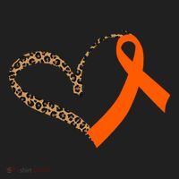 Leukemia Awareness Cancer Leopard Print Heart Orange Ribbon Meaningful Gift Beanie thumb 2