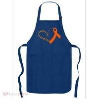 Leukemia Awareness Cancer Leopard Print Heart Orange Ribbon Meaningful Gift Apron thumb 0