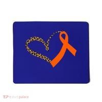 Leukemia Awareness Cancer Leopard Print Heart Orange Ribbon Meaningful Gift Mousepad thumb 0