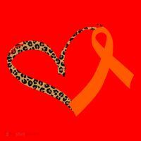 Leukemia Awareness Cancer Leopard Print Heart Orange Ribbon Meaningful Gift Santa Hat thumb 1