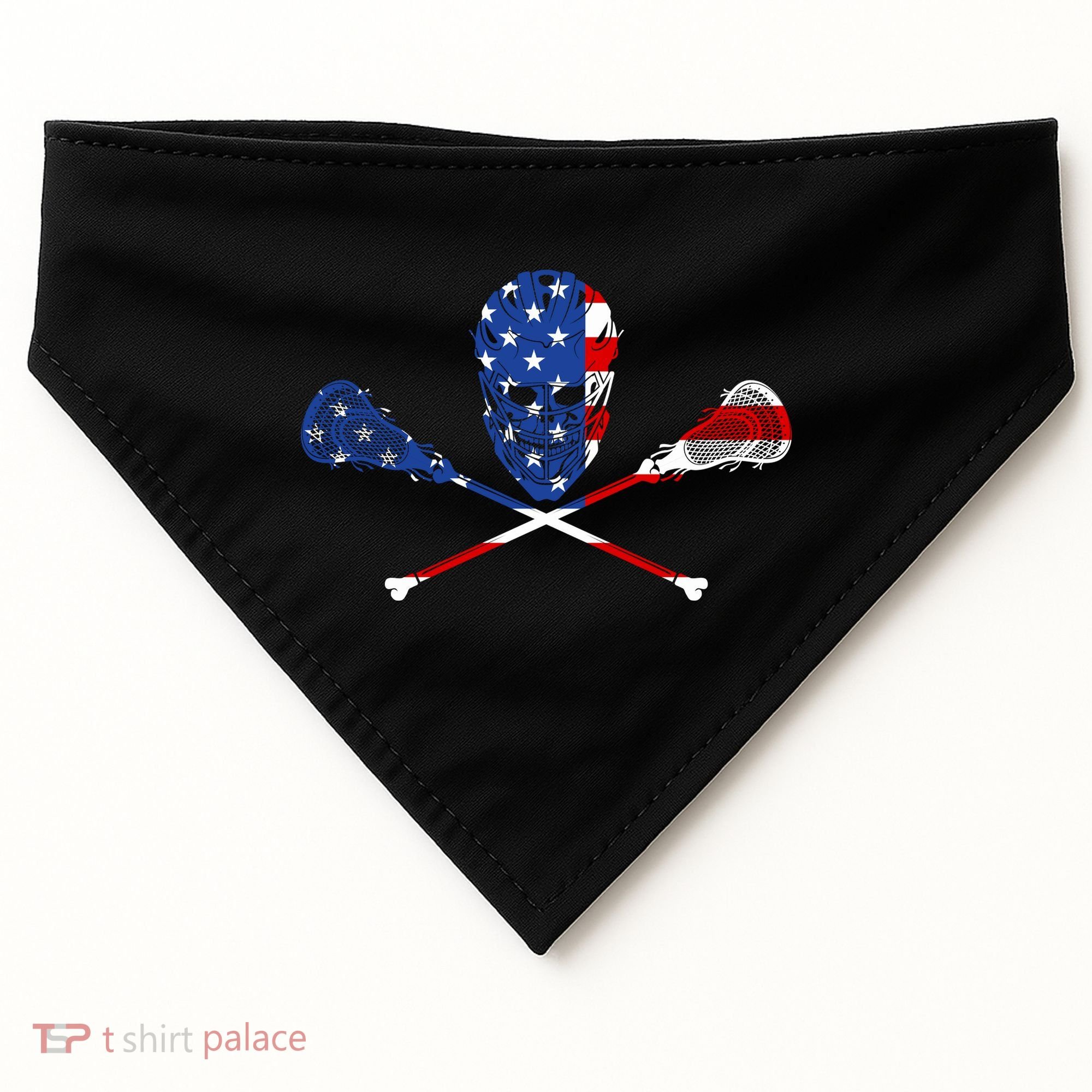 Lacrosse Flag USA-Made Doggie Bandana