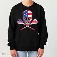 Lacrosse Sport Fan USA American Flag Women's Sweatshirt thumb 0