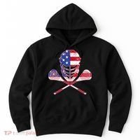 Lacrosse Sport Fan USA American Flag Hoodie thumb 0