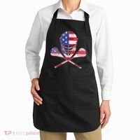 Lacrosse Sport Fan USA American Flag Apron thumb 2