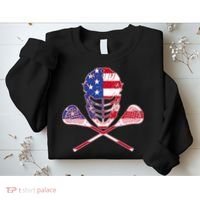 Lacrosse Sport Fan USA American Flag Sweatshirt thumb 2