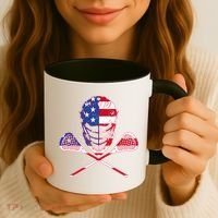 Lacrosse Sport Fan USA American Flag Coffee Mug thumb 3