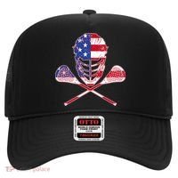 Lacrosse Sport Fan USA American Flag Hat thumb 0