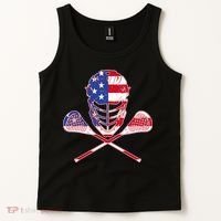 Lacrosse Sport Fan USA American Flag Tank Top thumb 2