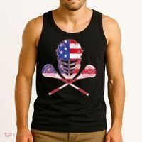 Lacrosse Sport Fan USA American Flag Tank Top thumb 3