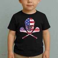 Lacrosse Sport Fan USA American Flag Toddler T-Shirt thumb 2