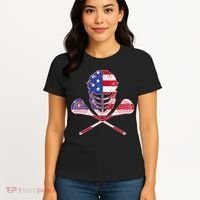 Lacrosse Sport Fan USA American Flag Women's T-Shirt thumb 4