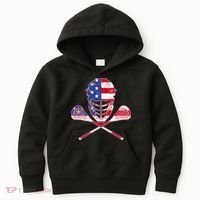 Lacrosse Sport Fan USA American Flag Kids Hoodie thumb 0