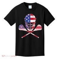 Lacrosse Sport Fan USA American Flag Kids T-Shirt thumb 0