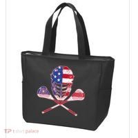 Lacrosse Sport Fan USA American Flag Tote Bag thumb 3