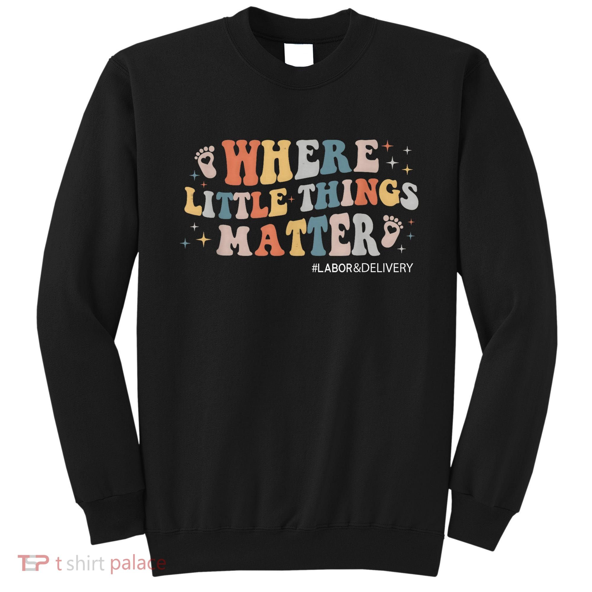 Labor and Delivery Nurse L&D Where Little Things Matter Sweatshirt