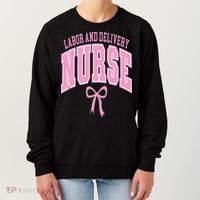 Labor And Delivery Nurse Coquette Bow Nursing Student Women's Sweatshirt thumb 0